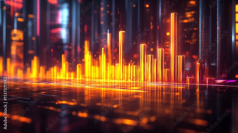 A hyper-detailed financial chart made from polished gold and silver bars, glowing softly under dynamic neon light accents, intricate reflections on a sleek black surface, A hyper-detailed financial chart made from polished gold and silver bars, glowing softly under dynamic neon light accents, intricate reflections on a sleek black surface,