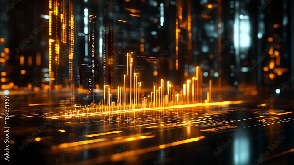 A hyper-detailed financial chart made from polished gold and silver bars, glowing softly under dynamic neon light accents, intricate reflections on a sleek black surface, A hyper-detailed financial chart made from polished gold and silver bars, glowing softly under dynamic neon light accents, intricate reflections on a sleek black surface,