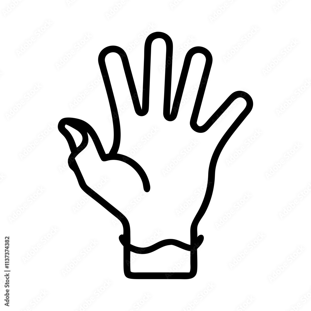 Obraz premium witch s green hand icon, halloween line art, halloween icon - simple black line art icon of witch s green hand, symbolizing topic celebrations. topic vector art.