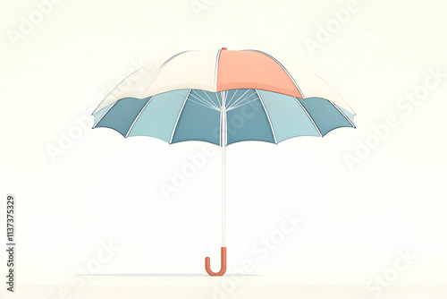 Wallpaper Mural Vibrant Umbrella with Blue and Coral Colors Against a Soft Background for Seasonal or Weather Themes Torontodigital.ca