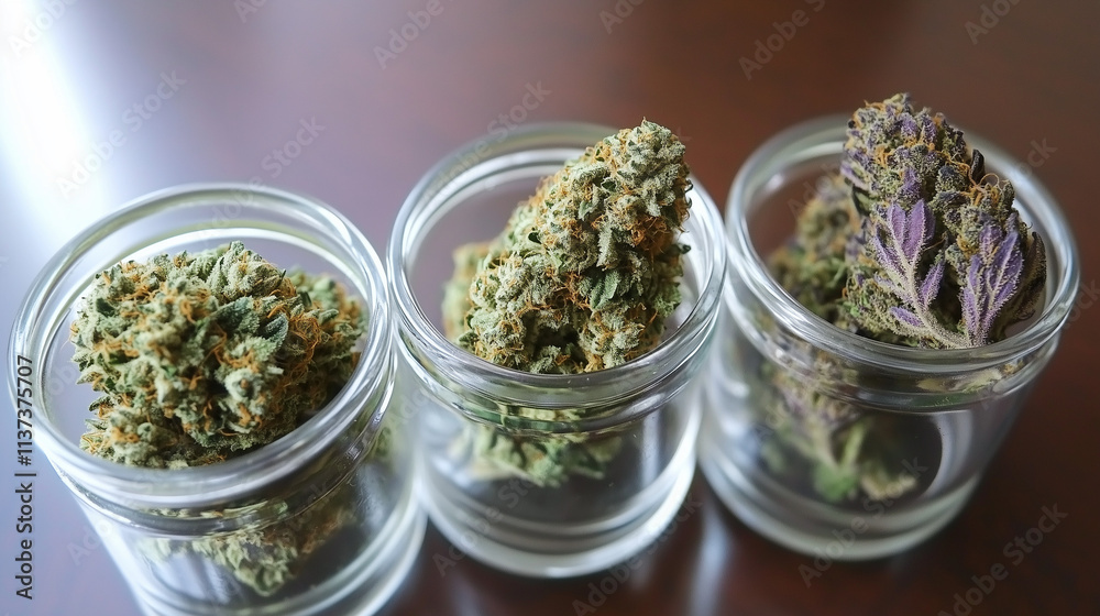 Marijuana in glass jars