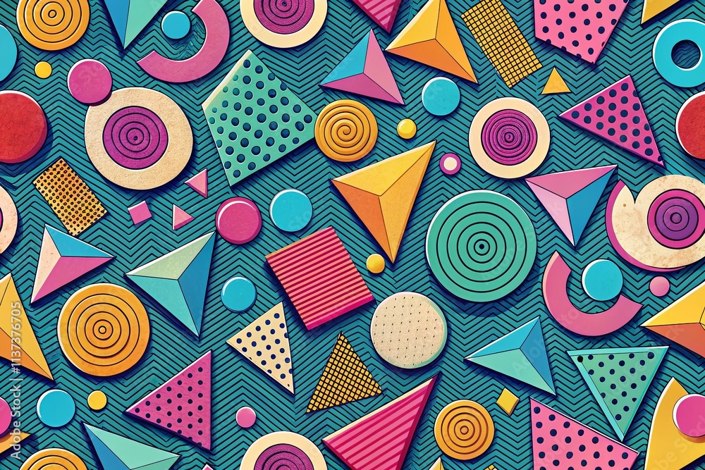 Naklejka premium 90s Retro Background Pattern, Aesthetic Wallpaper, Vintage Design, Grunge Texture, Nostalgic Style, 90s Fashion, 90s Trends, Trippy Background, Psychedelic Art