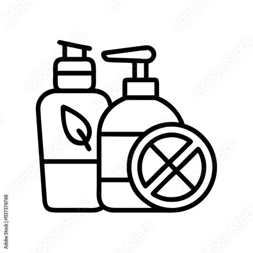 scent free toiletries ihram requirement icon, hajj line art, hajj icon - simple black line art icon of scent free toiletries ihram requirement, symbolizing Hajj celebrations. Hajj vector art.