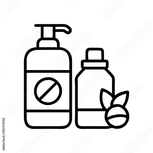 scent free toiletries ihram requirement icon, hajj line art, hajj icon - simple black line art icon of scent free toiletries ihram requirement, symbolizing Hajj celebrations. Hajj vector art.