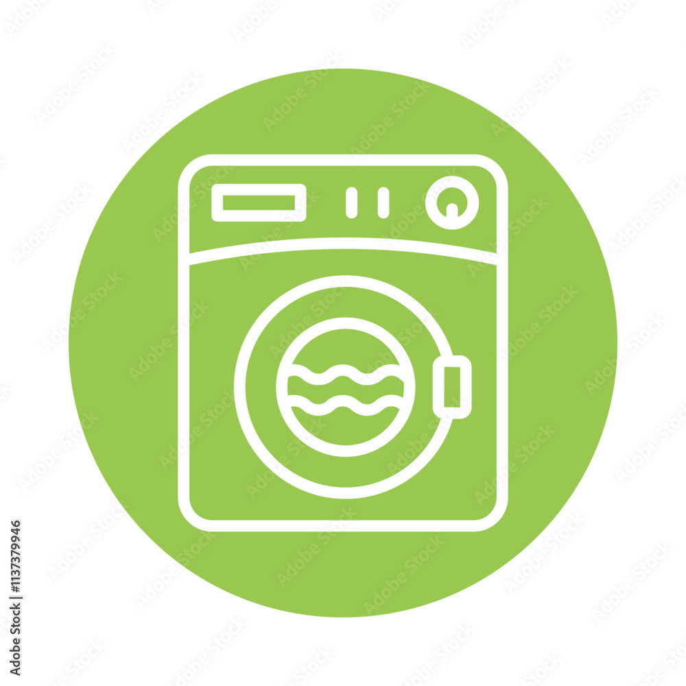 Washing Machine vector Circle Outline Icon. Eps 10 File Washing Machine vector Circle Outline Icon. Eps 10 File
