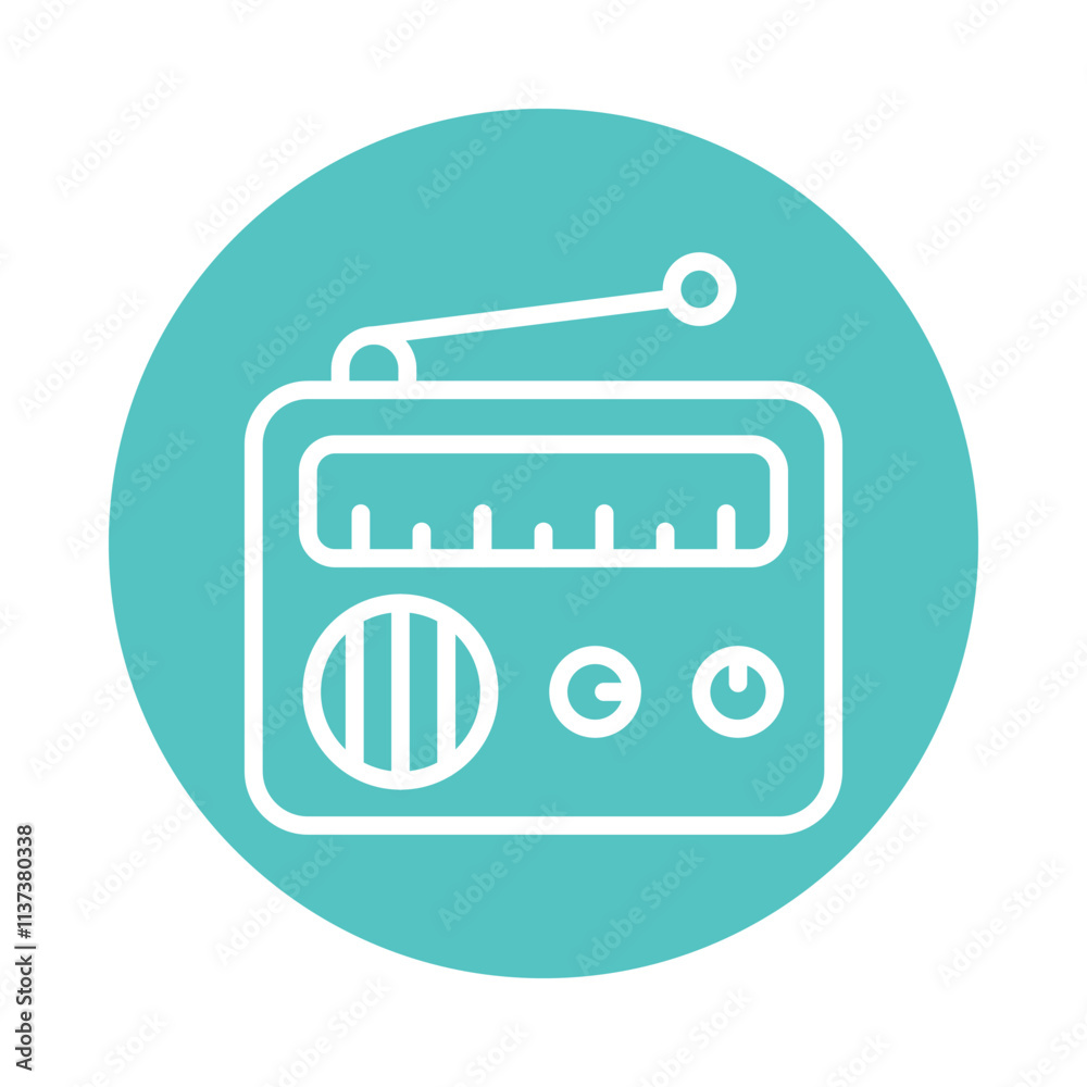 Radio vector Circle Outline Icon. Eps 10 File Radio vector Circle Outline Icon. Eps 10 File