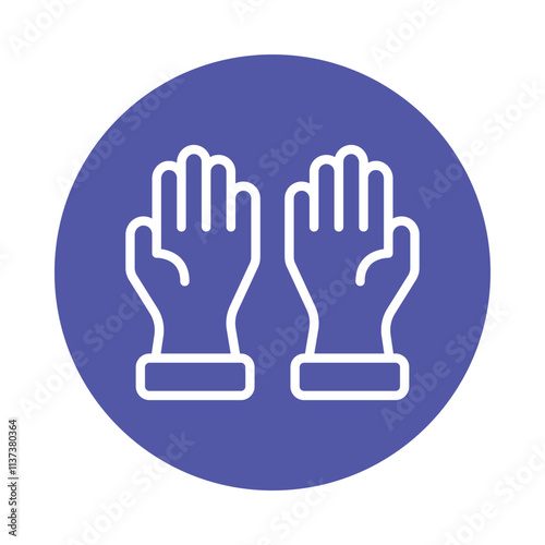 Glove  vector Circle Outline Icon. Eps 10 File