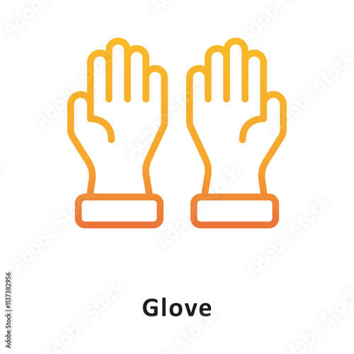 Glove  Vector Gradient Outline Icon. Eps 10 File