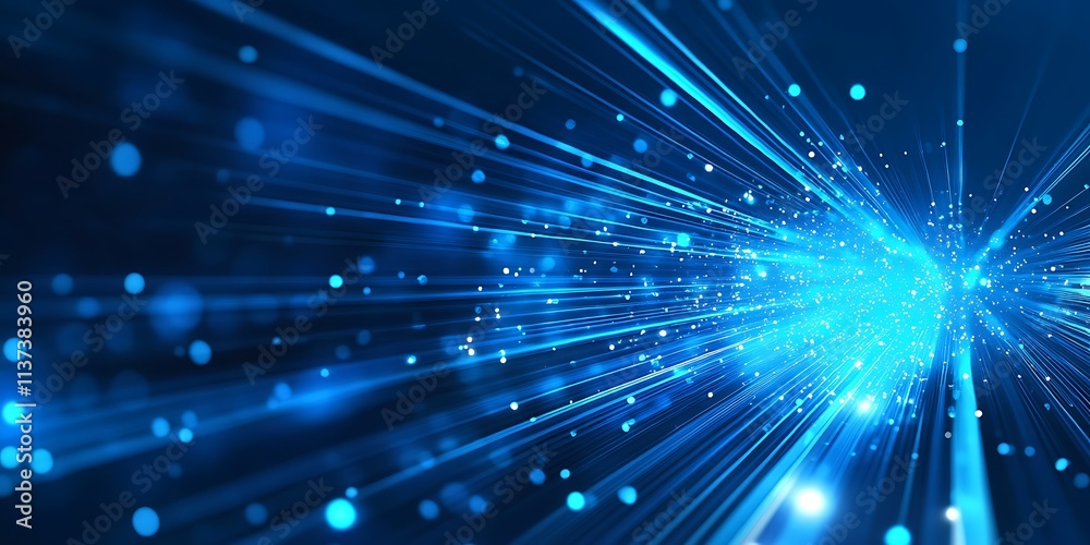 Naklejka premium Abstract Futuristic Technology Background High speed data streams,glowing particles