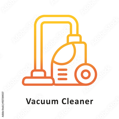  Vacuum Cleaner Vector Gradient Outline Icon. Eps 10 File