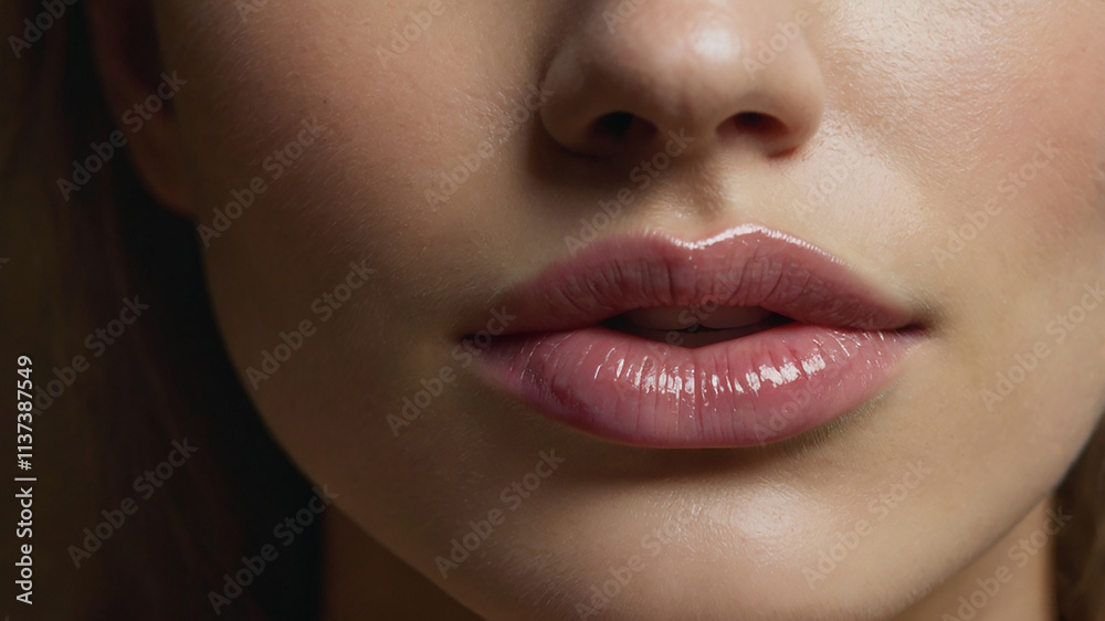 Naklejka premium close up lips of woman