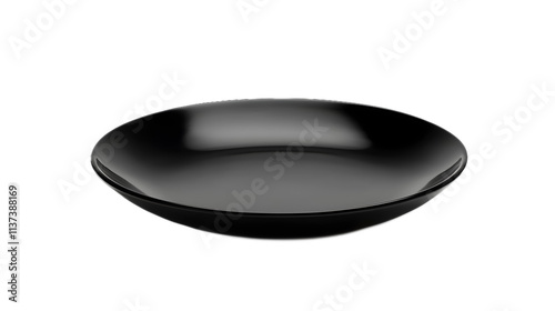 Black plate on a transparent background. isolated background.