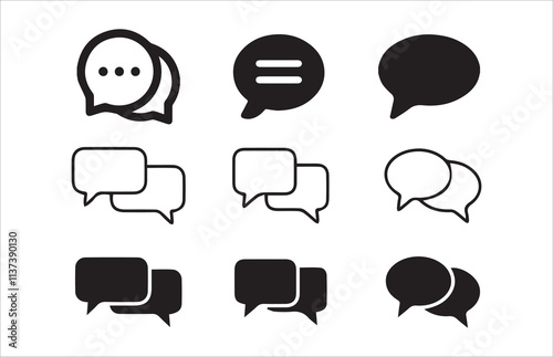 message icon or logo isolated sign symbol.Comment icon speech bubble symbol. Speech bubble collection. vector illustration eps 10