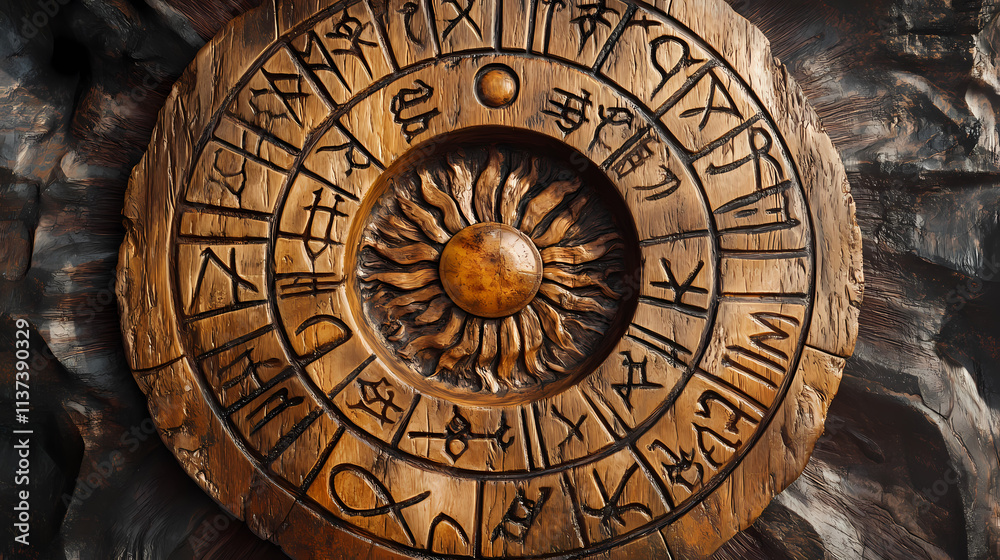 Abstract runic carving for the god of the sun. Runic. Illustration Abstract runic carving for the god of the sun. Runic. Illustration