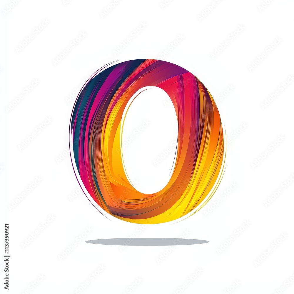 letter O with abstract motion lines icon logo illustration isolated on white background letter O with abstract motion lines icon logo illustration isolated on white background