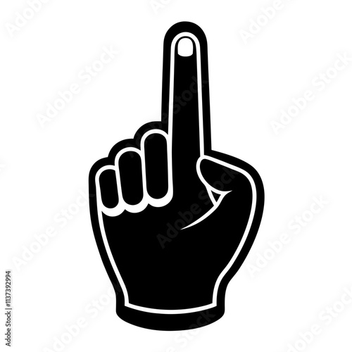 
Finger Pointing Up Number One Hand Icon Vector Silhouette