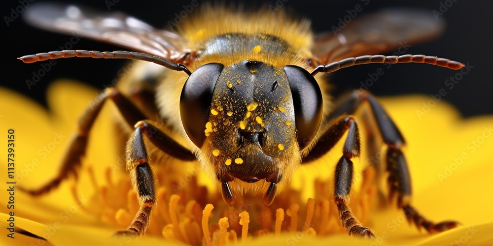 Naklejka premium bee on a flower