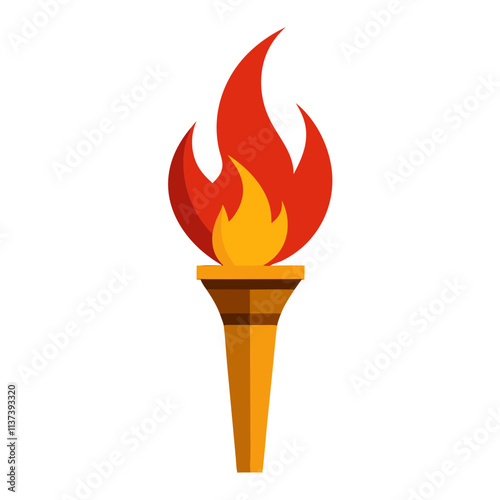 Torch with fire logo icon template vector illustration