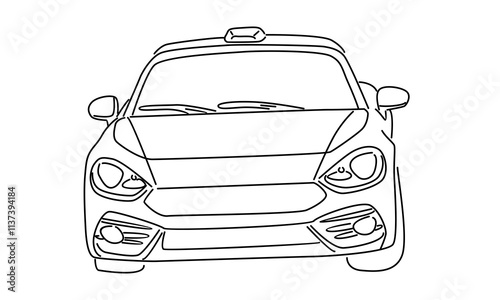 line art of car. Minimalist style black linear sketch