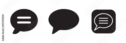 Comment icon speech bubble symbol. Speech bubble collection.Feedback,review, testimonial, customer thin line icons.Vector Illustration eps 10