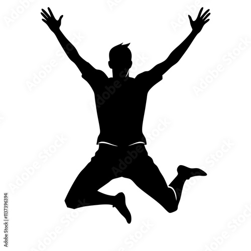 Man Jumping Silhouette Vector Illustration