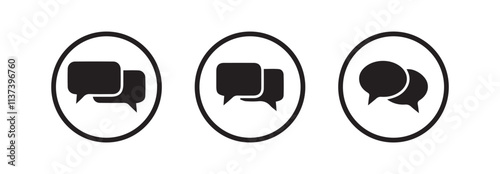 Comment icon speech bubble symbol. Speech bubble collection.Feedback,review, testimonial, customer thin line icons.Vector Illustration eps 10
