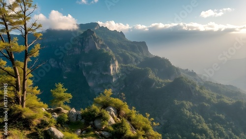 mountains in the morning