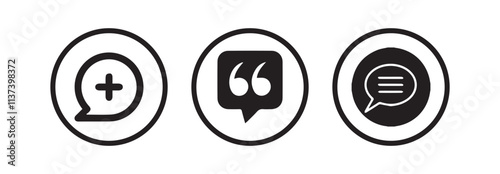 Comment icon speech bubble symbol. Speech bubble collection.Feedback,review, testimonial, customer thin line icons.Vector Illustration eps 10