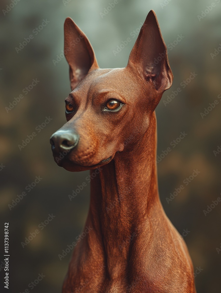 Pinscher dog. Selective focus with blurred background. Shallow depth of field. Pinscher dog. Selective focus with blurred background. Shallow depth of field.