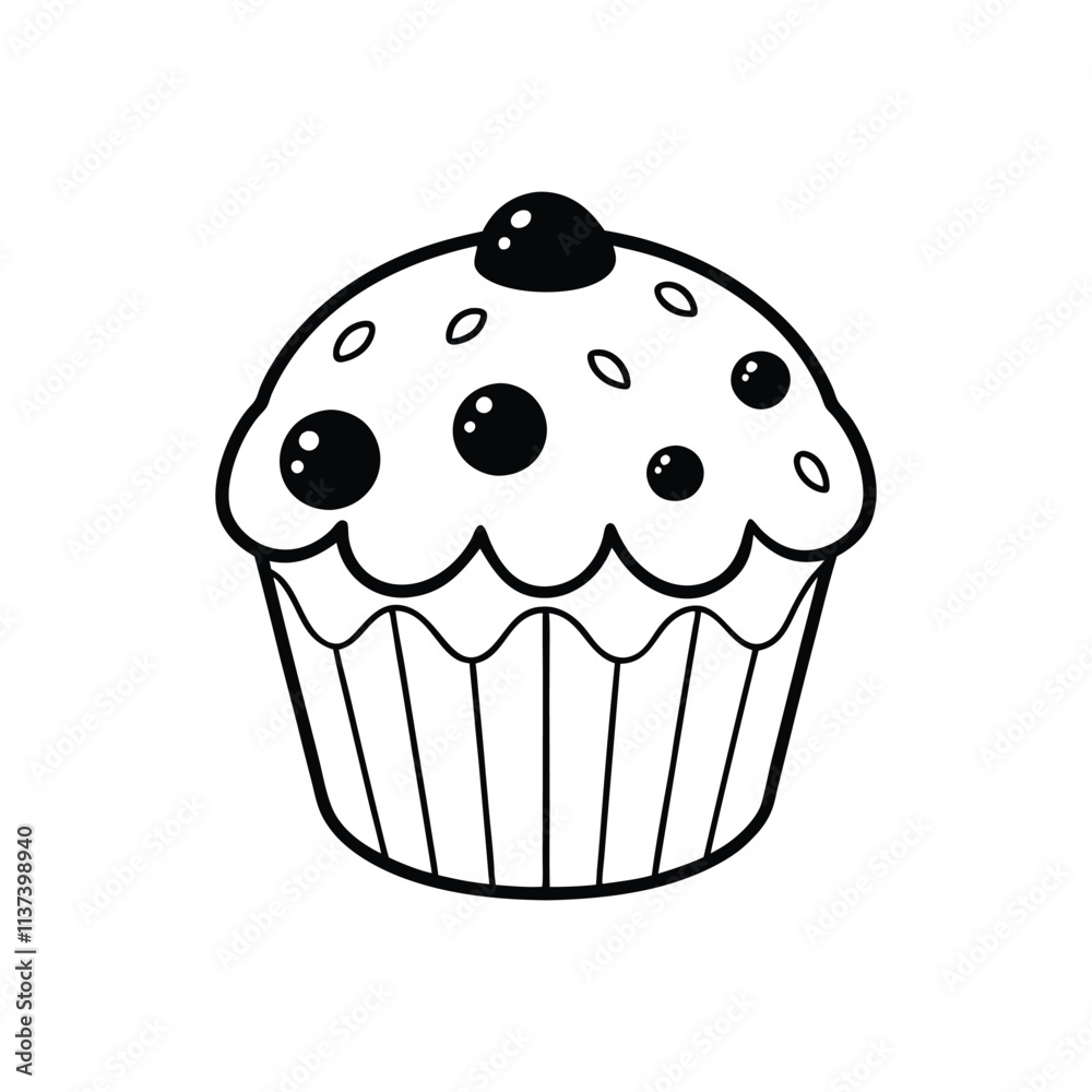 Frosted Delight Muffin Cupcake Vector Illustration Frosted Delight Muffin Cupcake Vector Illustration