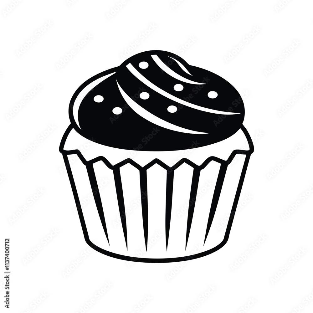 Whimsical Muffin Cupcake Vector Illustration Whimsical Muffin Cupcake Vector Illustration