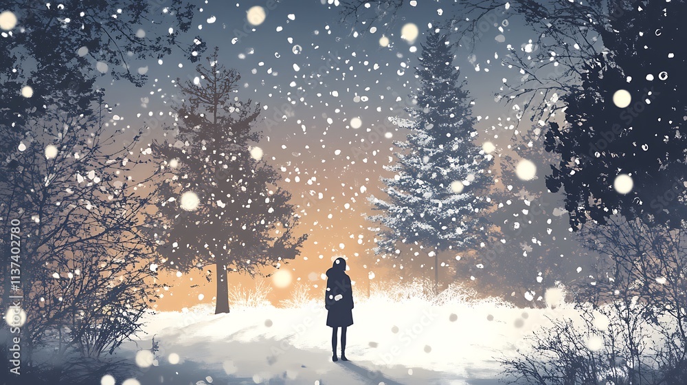 Solitude in a Winter Wonderland A Woman in Red Contemplates the Beauty of a Snow Covered Forest,Perfect for Holiday Cards,Winter themed websites Solitude in a Winter Wonderland A Woman in Red Contemplates the Beauty of a Snow Covered Forest,Perfect for Holiday Cards,Winter themed websites