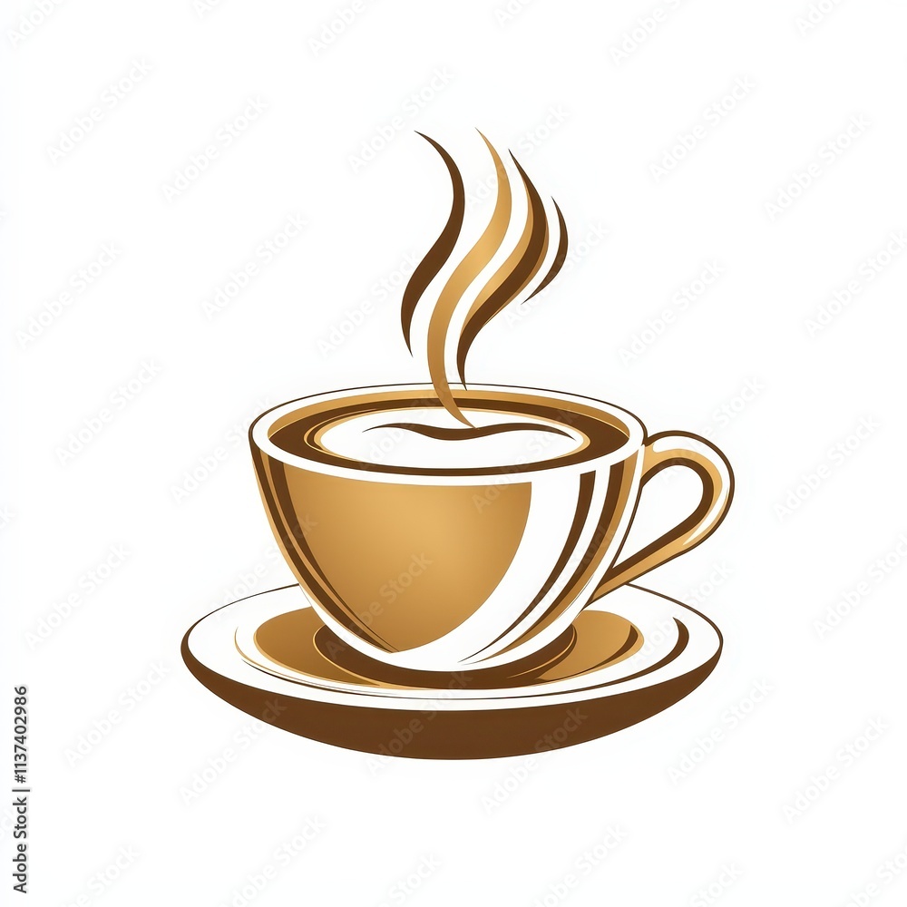 Obraz premium Design of coffee icon logo illustration isolated on white background