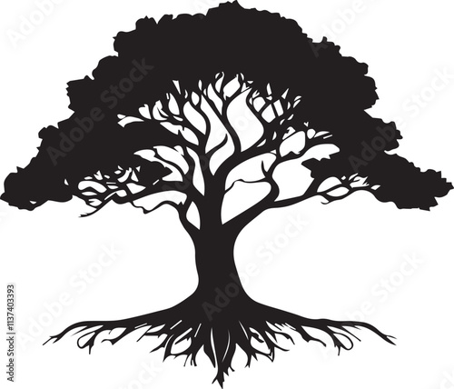 silhouette off a tree vector