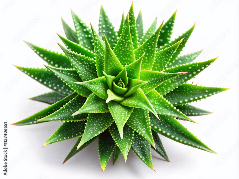Aloe Vera Plant, Medicinal Cream Ingredient, Flat Lay, White Background, Top View, Herbal Remedy, Natural Skincare, Beauty Product Aloe Vera Plant, Medicinal Cream Ingredient, Flat Lay, White Background, Top View, Herbal Remedy, Natural Skincare, Beauty Product