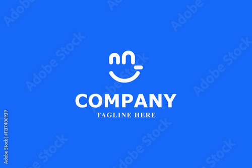 letter n and n smile logo
