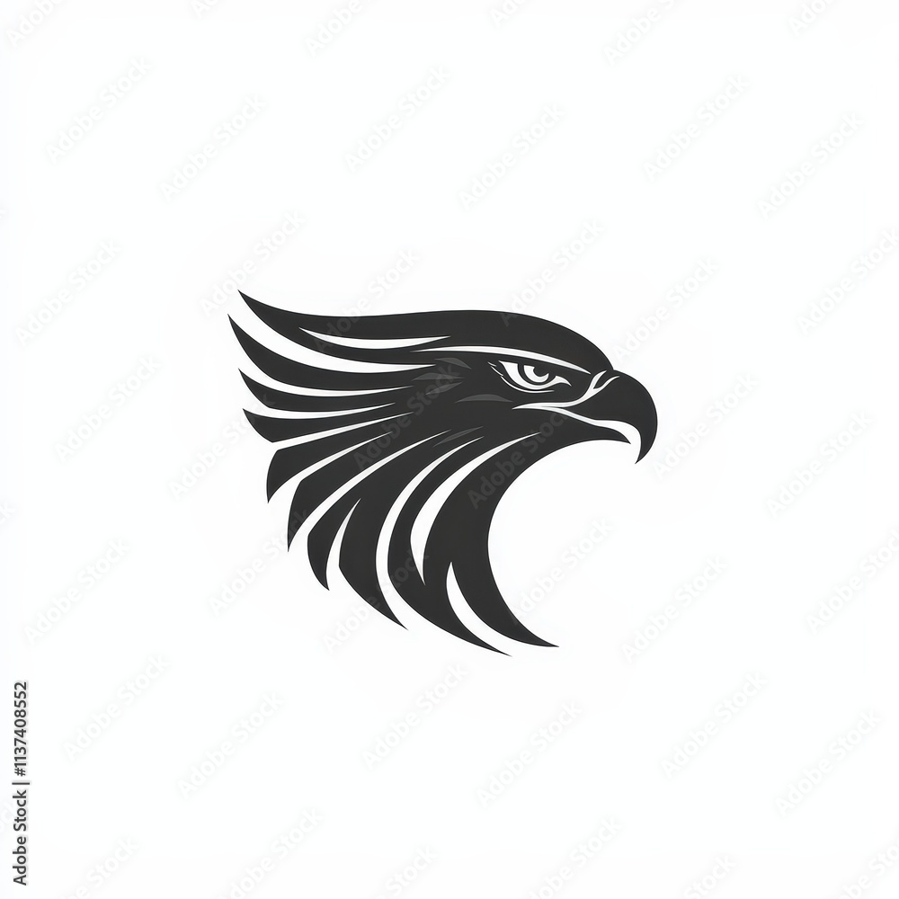 Fototapeta premium Eagle bird logo design, isolated on white background