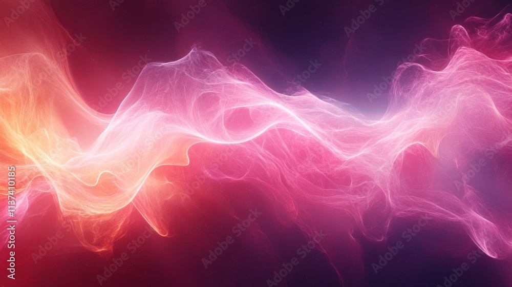 Fototapeta premium Abstract Pink and Orange Wave Energy Flow