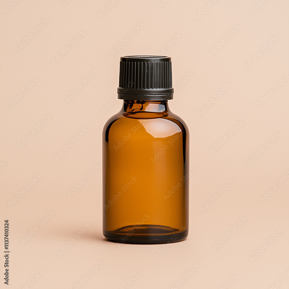 Organic and Natural Essential Oil Bottle with an Earthy Background Tone Organic and Natural Essential Oil Bottle with an Earthy Background Tone