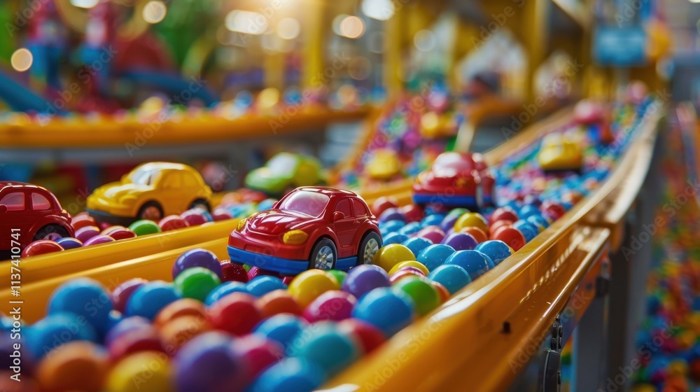 Fototapeta premium Toy Manufacturing Plant: Specializes in creating toys and games for children, ensuring all products meet safety standards while providing entertainment and learning. 