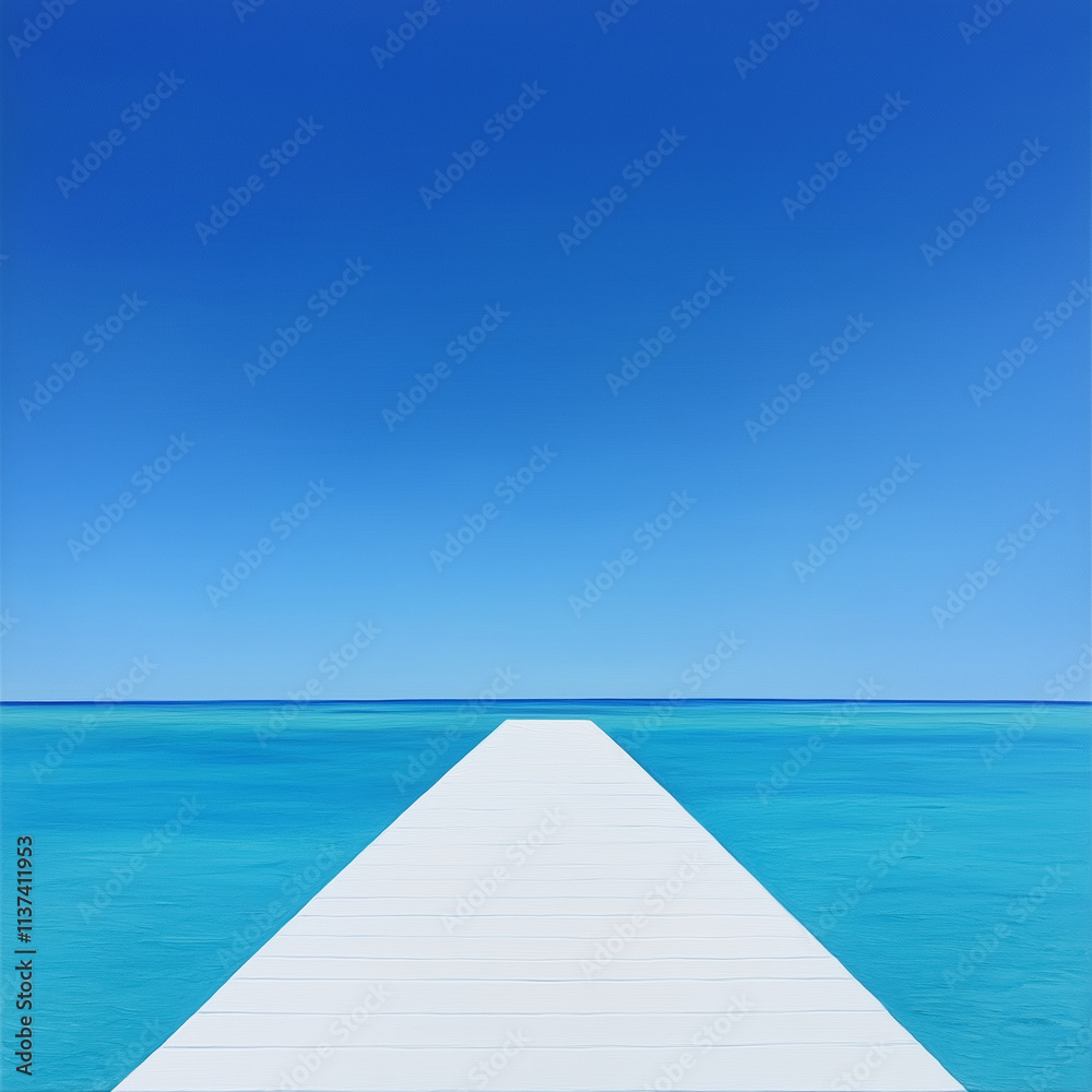 Fototapeta premium Private Island Jetty Providing Exclusive Access and Scenic Views for Luxury Getaways