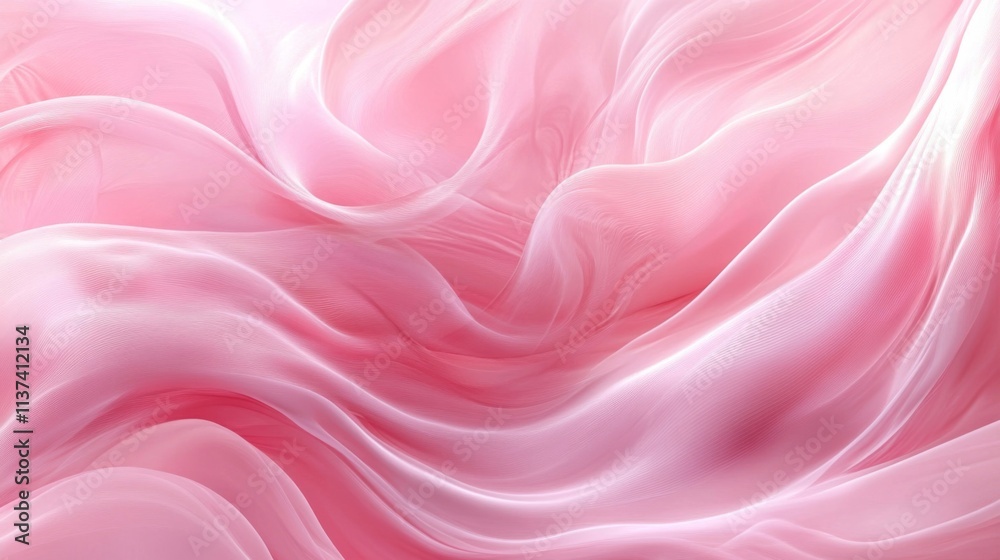 Obraz premium Abstract Pink Fabric Swirling Softly Elegant