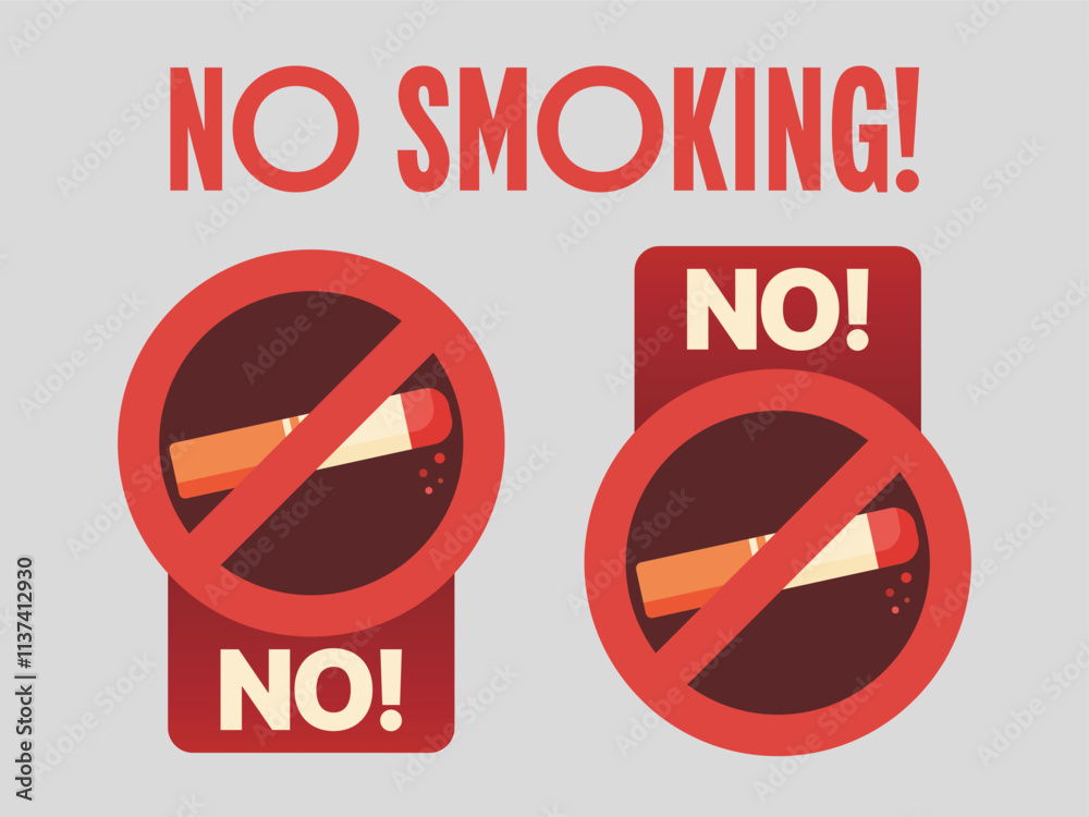 cigarette red ban danger addiction caution warning