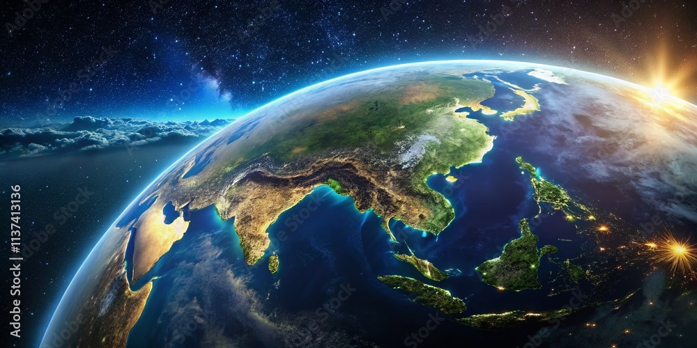 Asia from Space: Stunning Satellite Image of Earth, Asian Continent, Night View, Planet Earth, Aerial View, High Resolution, Space Perspective Asia from Space: Stunning Satellite Image of Earth, Asian Continent, Night View, Planet Earth, Aerial View, High Resolution, Space Perspective