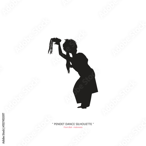 traditional pendet dance icon vector photo