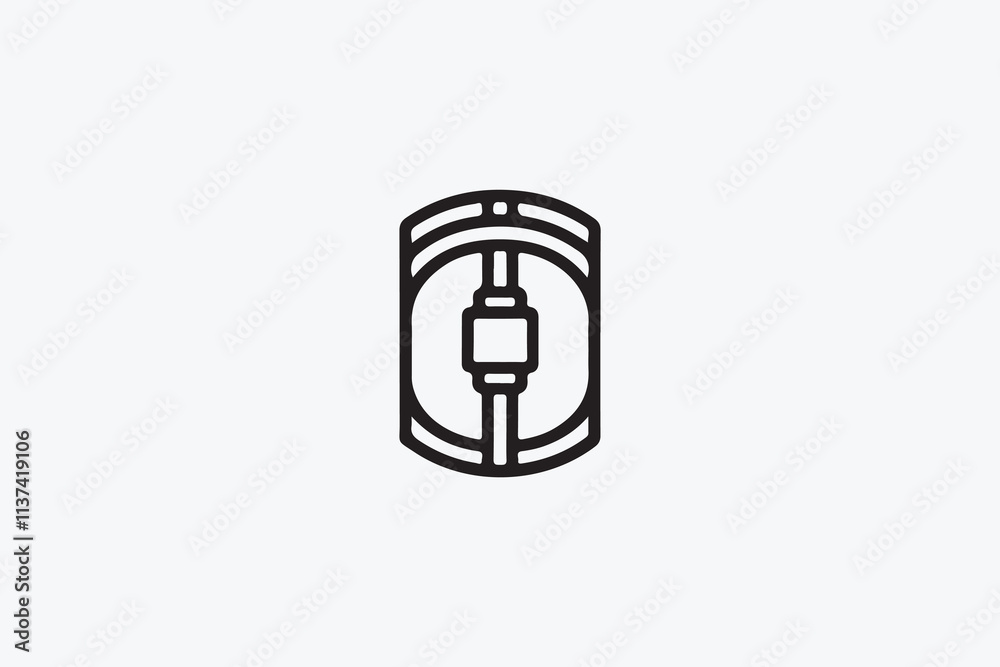 Simple Line Art Illustration of a Shield Simple Line Art Illustration of a Shield