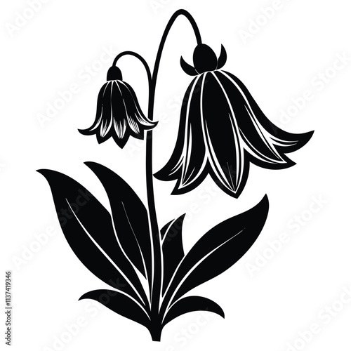 bluebell flower vector silhouette