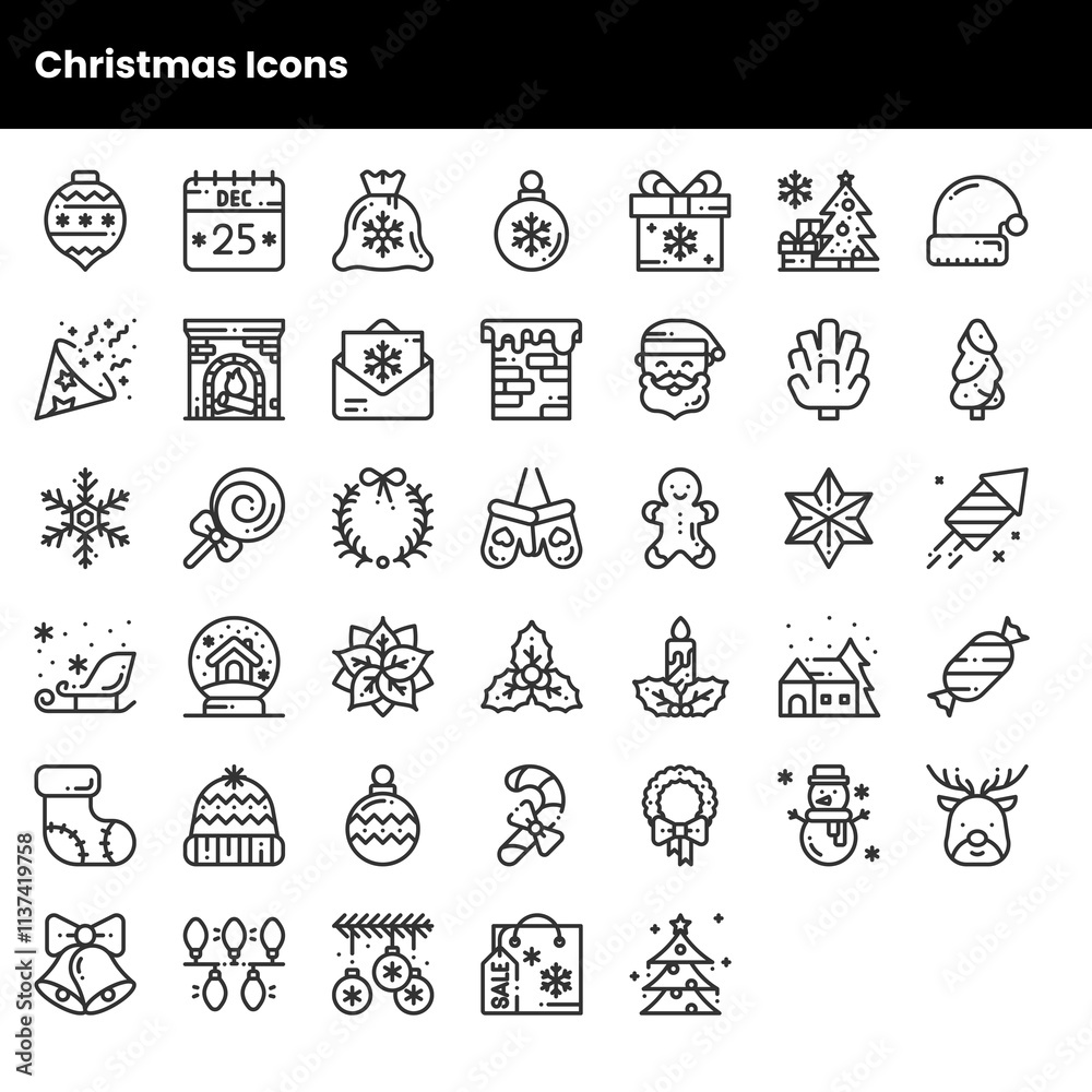 Fototapeta premium Christmas Icons