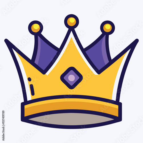 Crown Icons and Royal imperial coronation symbols, 