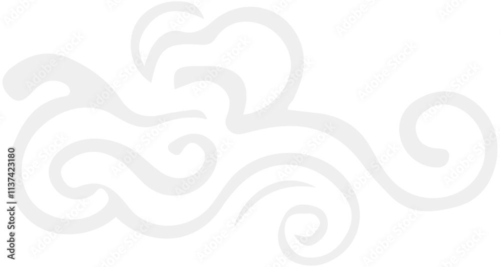 Fototapeta premium Chinese Smoke cloud Icon 